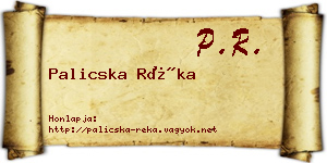 Palicska Réka névjegykártya